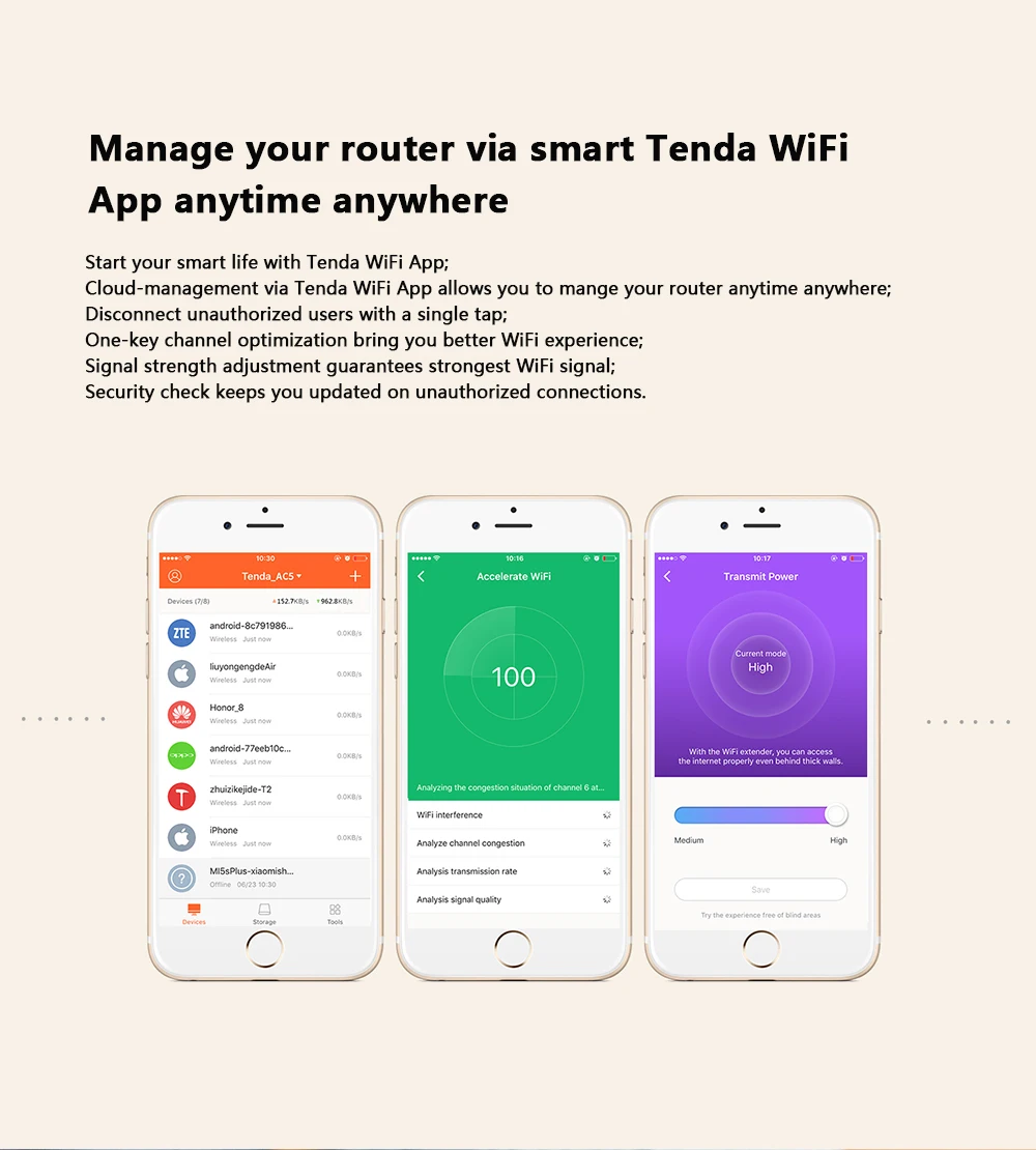Tenda AC5 AC1200 маршрутизатор 5dBi антенны Wifi ретранслятор 2,4 ГГц 5 ГГц Двухдиапазонные роутеры приложение управление Wifi с английским интерфейсом