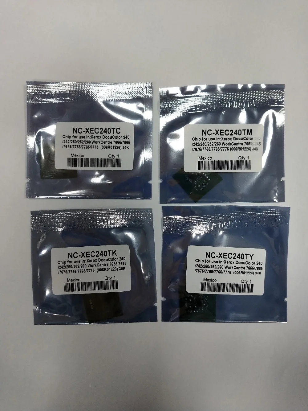 12 шт. чип для тонера DC240 006R01223 006R01226 006R01225 006R01224 Xerox Docucolor 240 250 242 252 260 WC 7655 7675 K M C