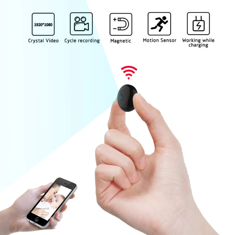 Мини-камера Wifi 1080p IP Внешняя камера ночного видения Android wifi Беспроводная
