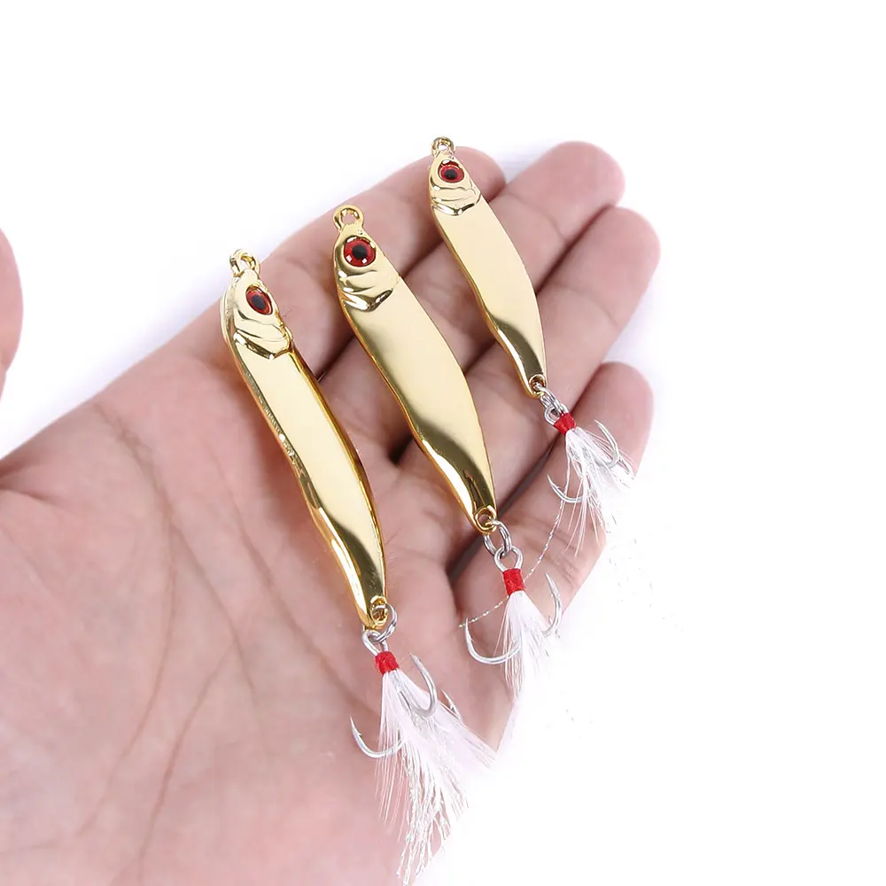 HENGJIA 1px Рыбалка biats металлическая блесна, приманка, приманка 10/15/20g металлической приманки серебро/золото ложки рыболовные приманки 8#/6# крюк металлической рыболовной снасти