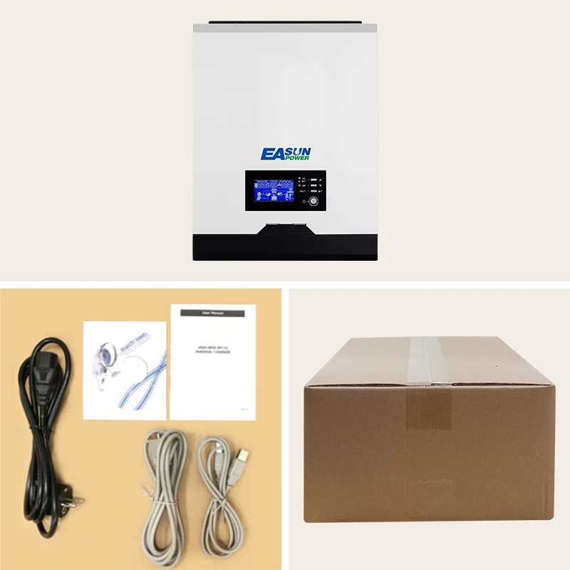 Источник питания Easun 2400W солнечный инвертор 220V 40A MPPT 3Kva Чистая синусоида Инвертор 50Hz 60HZ решетки инвертор 24V зарядное устройство