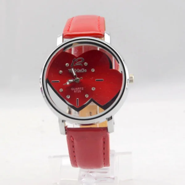 Женские кварцевые часы с прозрачным циферблатом в форме сердца|mujer|mujer relojmujer 2016 |