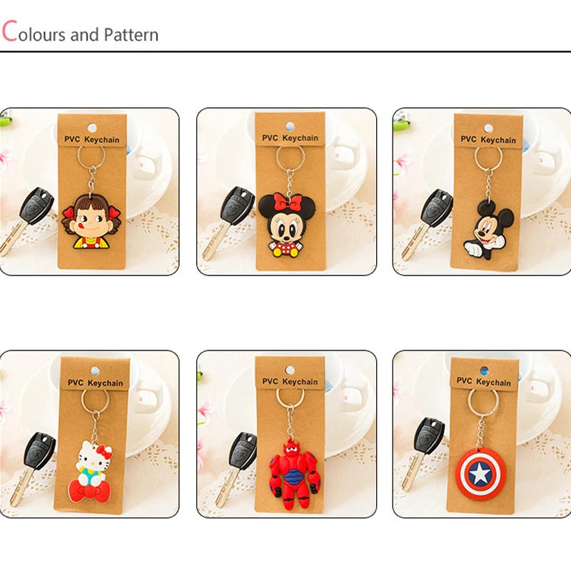 2016 много дизайнов Новый мультяшный силиконовый пластиковый милый чехол Брелок