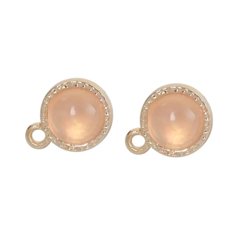 DoreenBeads сплав на основе цинка и акриловые серьги гвоздики для ушей круглые золотые