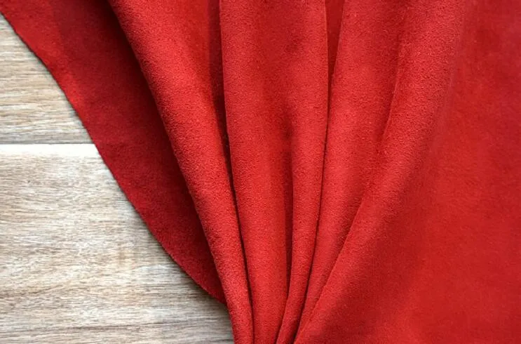 Черный/красный/кофе/коричневый коровья кожа ткань, Воловья кожа бархат для DIY одежды, мешок материал, Коровья замша S0577H