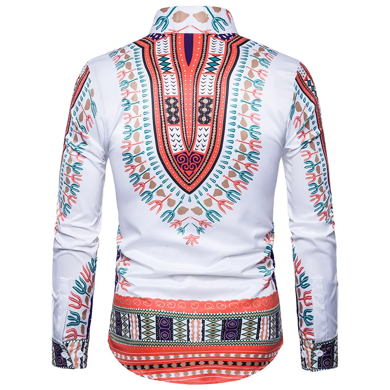 Мужская одежда рубашка Blusas новая мода с принтом ветра мужская блузки Camisa Masculina Manga