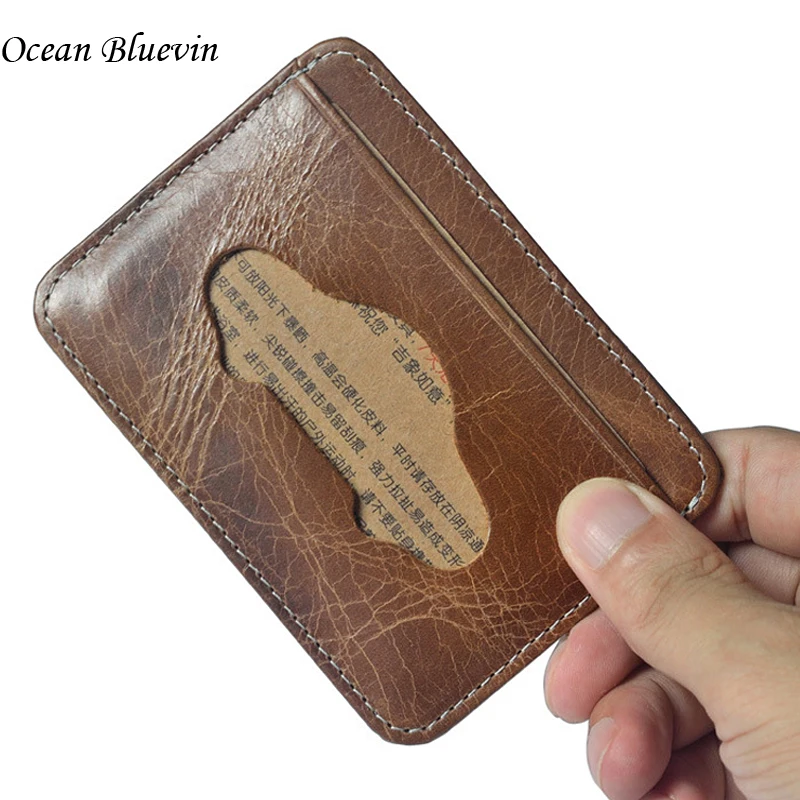 4 слота для карт портативные держатели в винтажном стиле масляный воск