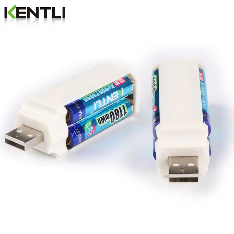 KENTLI 1.5v 1180mWh aaa polymer lithium li-ion rechargeable batteries battery + 4 slots lithium li-ion charger
