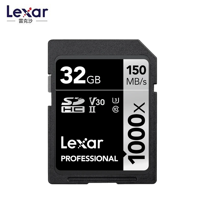 32GB Lexar 150 МБ/с. 16 Гб оперативной памяти, 32 Гб встроенной памяти SDHC 1000x SD Card 64 Гб 128 256 SDXC UHS-II U3 флэш-карта памяти для 3D 4K цифровой Камера - Емкость: 32GB
