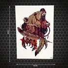 Водонепроницаемый временный ревущий медведь Beast Master, боди-арт, тату наклейки на плечо, 21 х15 см, большой размер, тату на руку для мужчин и женщин