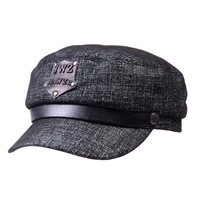 mens real leather sheepskin printing winter warm top quality kepis service cap peaked cap military army hatscaps