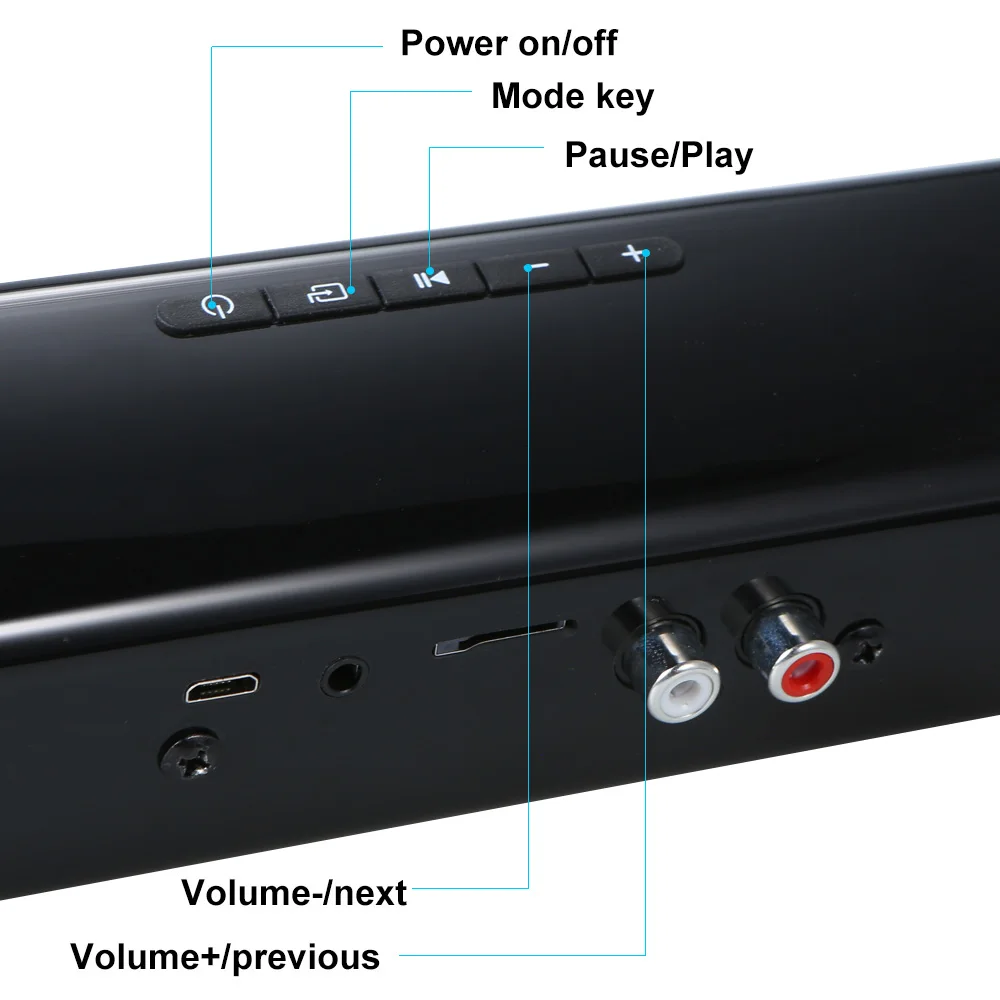 Новинка Bluetooth колонка BS 28B TV 20 вт саундбар для домашнего кинотеатра беспроводной 3D