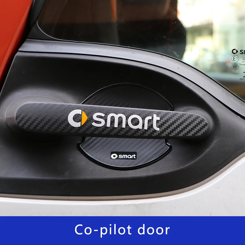 Для smart 451 453 fortwo forfour углеродное волокно стиль внешняя дверь чаша наклейка логотип