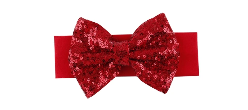 Новый дизайн модная эластичная Детская повязка на голову милый бант с блестками