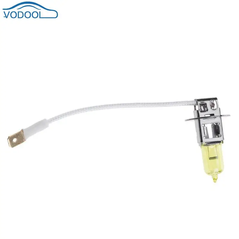 VODOOL 1 шт. H3 12В 55 Вт 3000K желтый кварцевые Стекло галогеновая ксеноновая лампа для