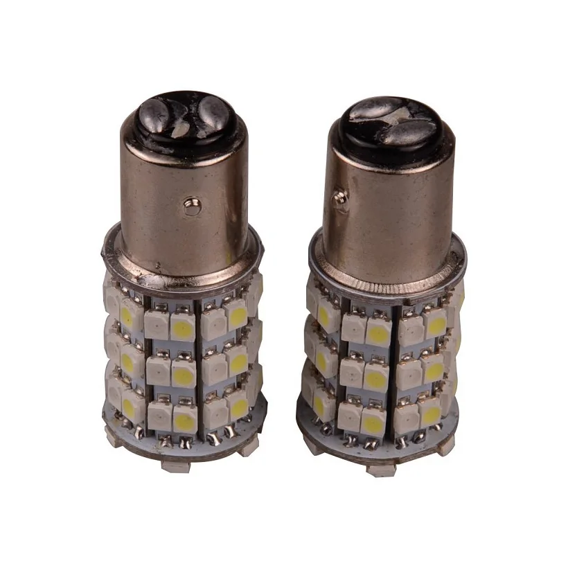 1157 60SMD Автомобильная сигнальная лампа белый/янтарный двухцветный переключаемый