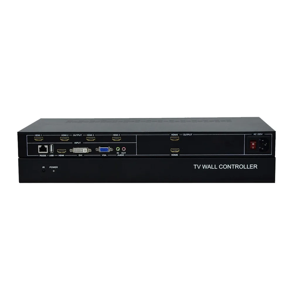 ISEEVY 6-канальный видеостена управления Лер 2x3 HDMI DVI VGA USB видео процессор с управлением RS232 для 6 ТВ Сращивание