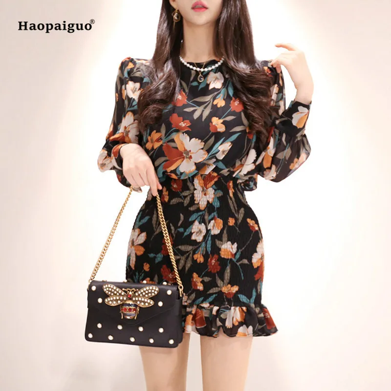 Женское шифоновое облегающее платье большого размера черное повседневное