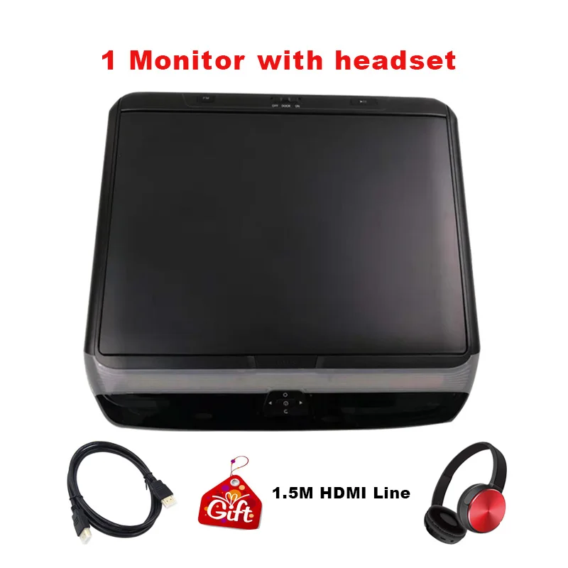 black with headphone Cemicen 13,3 дюймов Android 6,0 Автомобильный потолочный монитор на крыше 1080P HD видео ips экран wifi/HDMI/USB/SD/FM/Bluetooth/динамик/MP5 - Цвет: black with headphone