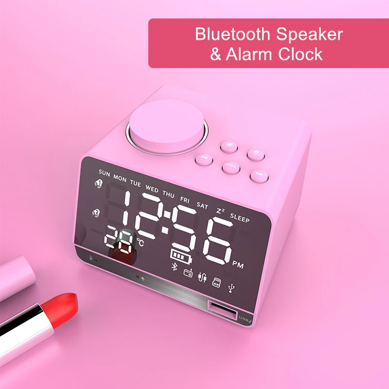 EXRIZU будильник и Bluetooth динамик TF карта u диск AUX цифровой зеркальный дисплей FM радио