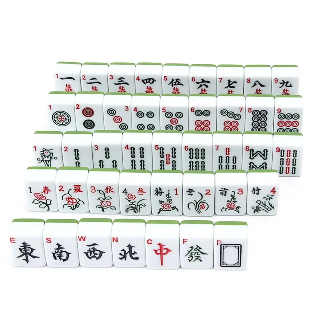 Портативный мини Китайский Маджонг Mah Jong путешествия игры зеленый набор