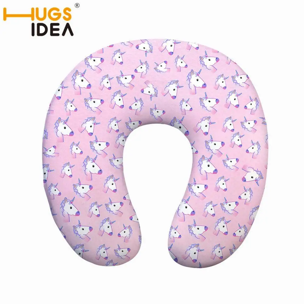 CC1684CT HUGSIDEA с единорогом путешествия u-форма Подушки Детские пены памяти Подушки для шеи открытый комфорт самолет Подушки детские полиэстер/хлопок Подушки детские - Цвет: CC1684CT