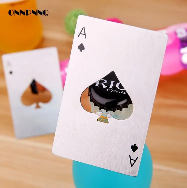 1pcs Stainless Steel Creative Poker Bottle Opener Shaped Wine High Quality Beer Kitchen Accessories | Дом и сад