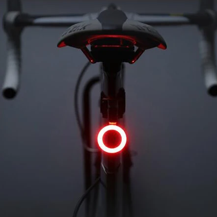 Circular Предупреждение фонарь свет, usb-зарядка светодиодный велосипед свет горы велосипед Подседельный штырь вспышка задний велосипедный фонарь - Цвет: Circular