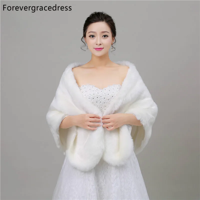 Накидка на свадьбу Forevergracedress накидка из искусственного меха осень и зиму 2018|faux fur