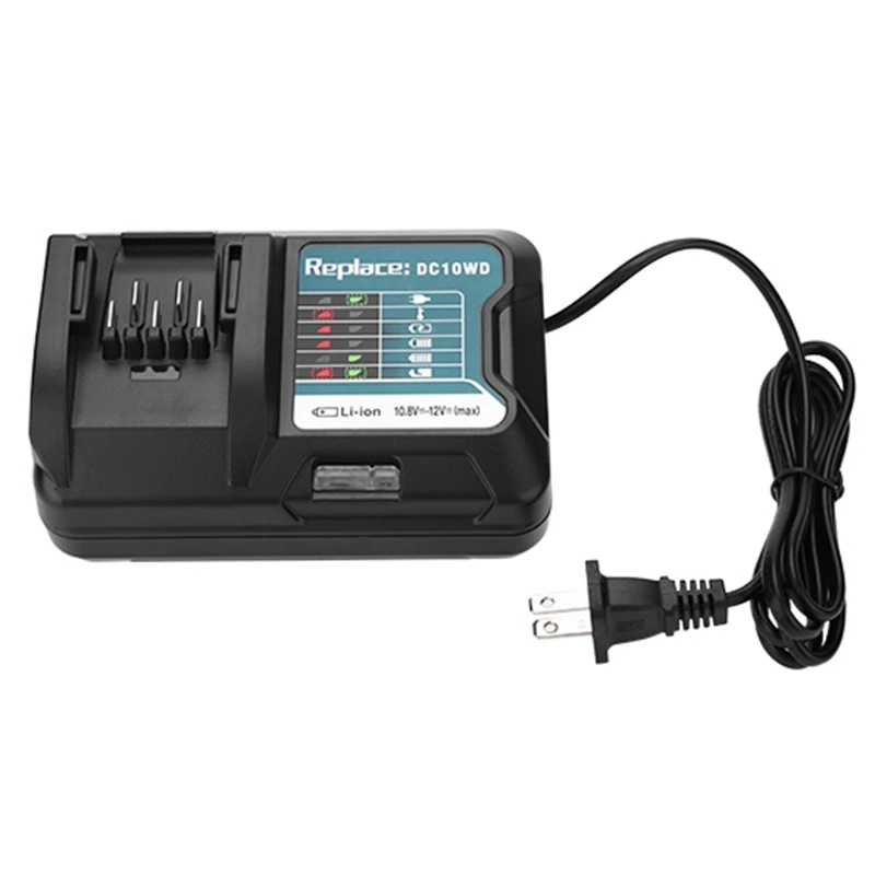 Black Быстрое литиевое зарядное устройство для Makita 10,8 в 12 В Dc10Wd/Dc10Sb/Dc10Wc/Bl1015/Bl1016/Bl1021B/Bl1041B светодиодное зарядное устройство U - Цвет: Black