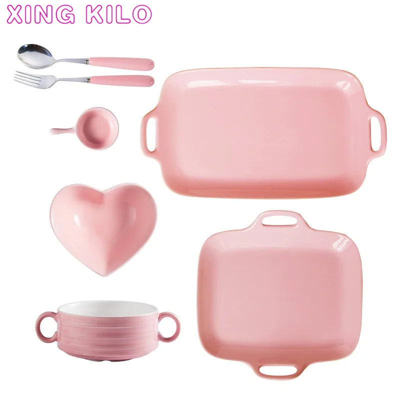 

XING KILO Japanese-style couple ceramic cutlery set one hand and dinner plate soup bowl Western plate breakfast plate set