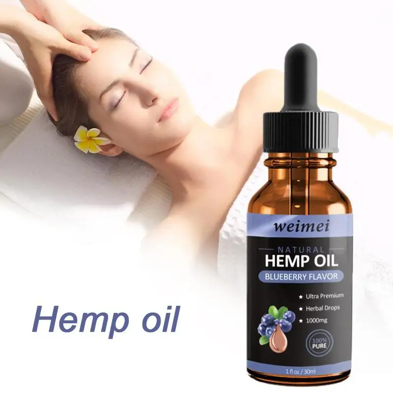 30ml Natural Blueberry Flavor Hemp Essential Oil 1000MG CBD Herbal Drops Relieve Stress Facial Body Skin Care Help Sleep | Красота и