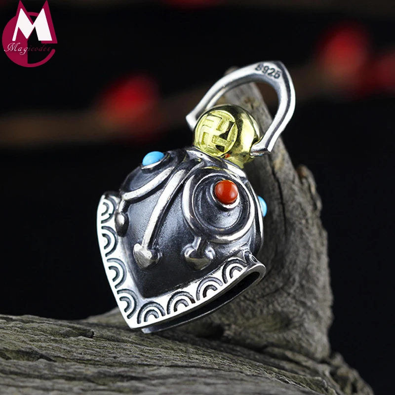 Винтажные колокольчики экзорцизма из серебра 100% пробы ожерелье для женщин и