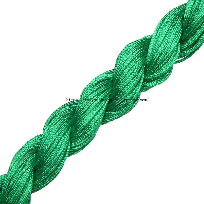 Green 1 лот = 1 рулон имеет 20 ярдов) 1 мм китайский узел нейлоновый макраме моток веревки выбрать 12 цветов для ювелирных изделий - Цвет: Green