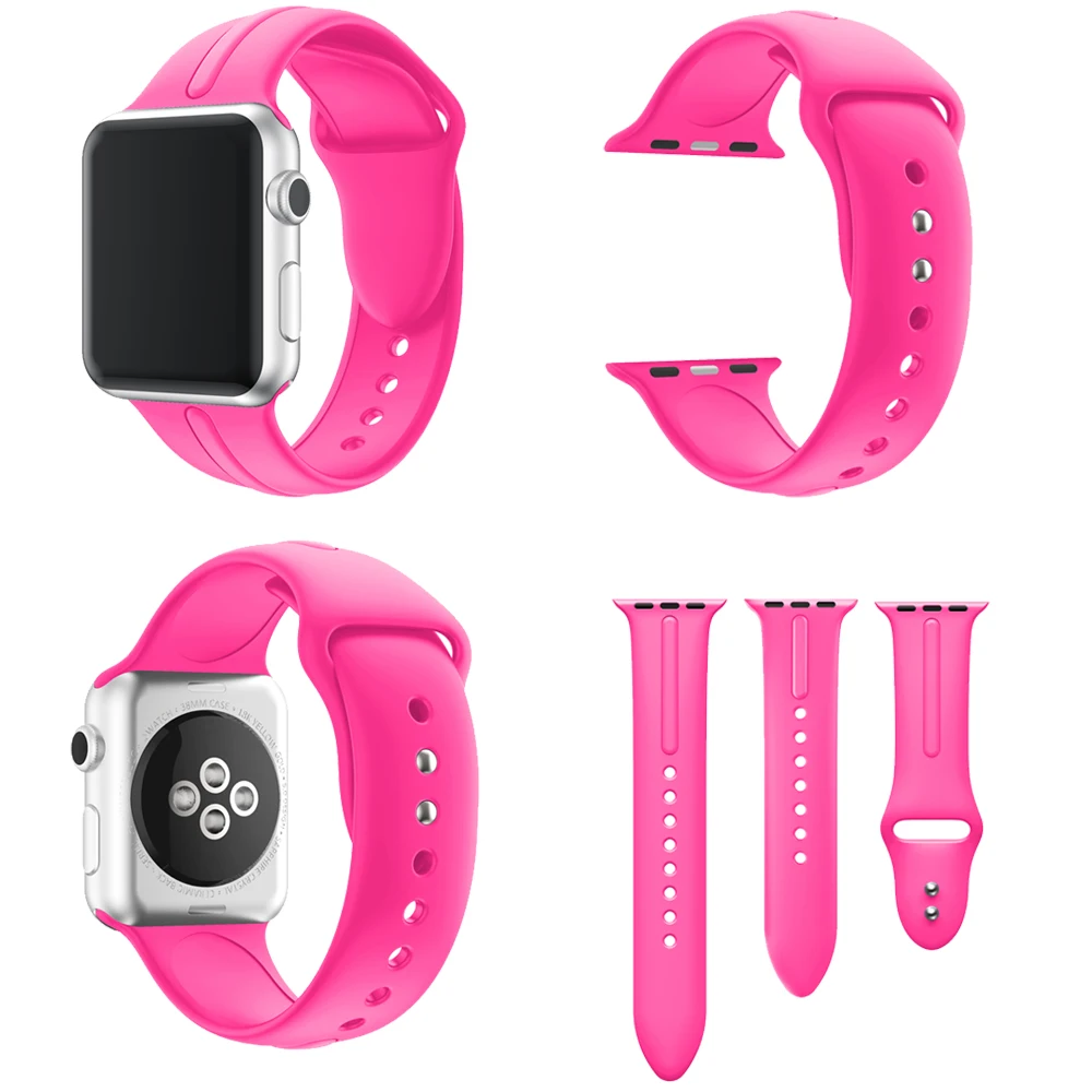 Цветной мягкий силиконовый сменный спортивный ремешок для 38 мм Apple Watch Series1 2 42 мм наручный браслет ремешок для iWatch Sports Edition