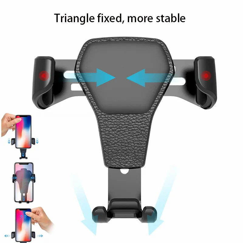 car phone holder universal leather gravity support air vent stand mount no magnetic mobile phone bracket for iphone cell support free global shipping