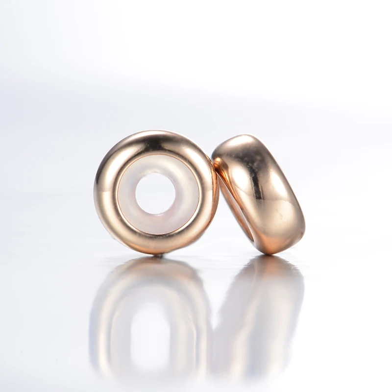 Rose Gold Plate 10 шт./лот, настоящее 925 пробы, серебро, 4 стиля, распорка, амулеты, пробки, бусины, подходят для pandora, амулеты, серебро, 925, браслет - Цвет: Rose Gold Plate
