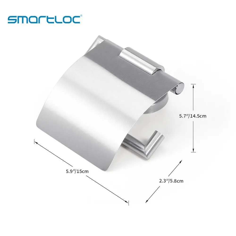 Фото Настенный держатель для туалетной бумаги smartloc из нержавеющей стали, рулонная вешалка для салфеток, кухонная подвесная стойка, набор аксессуаров для ванной комнаты №4