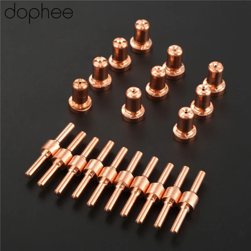 

dophee LG-40 PT-31 Plasma Cuter Consumables Extended Nickel-plated CUT-40 CT-312 No:18866L No:18205L Nozzles Extended Tool 10+10