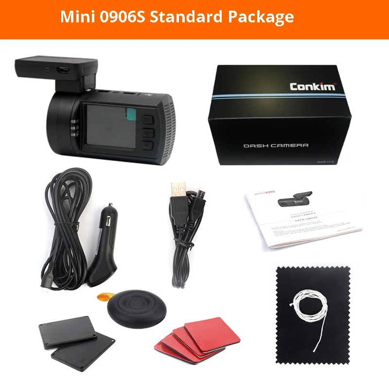 Set 1 Conkim Автомобильный видеорегистратор Novatek 96663 1080P 60FPS Ultra HD Авто видеорегистратор gps Защита температуры мини 0906s - Название цвета: Set 1