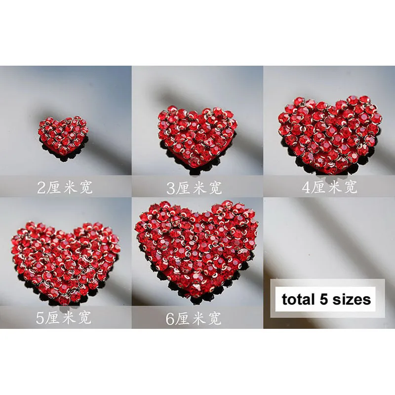 Red heart fix rhinestones hot sew on crystal transfers design patches appliques for shirt scrapbooking RP145 | Дом и сад