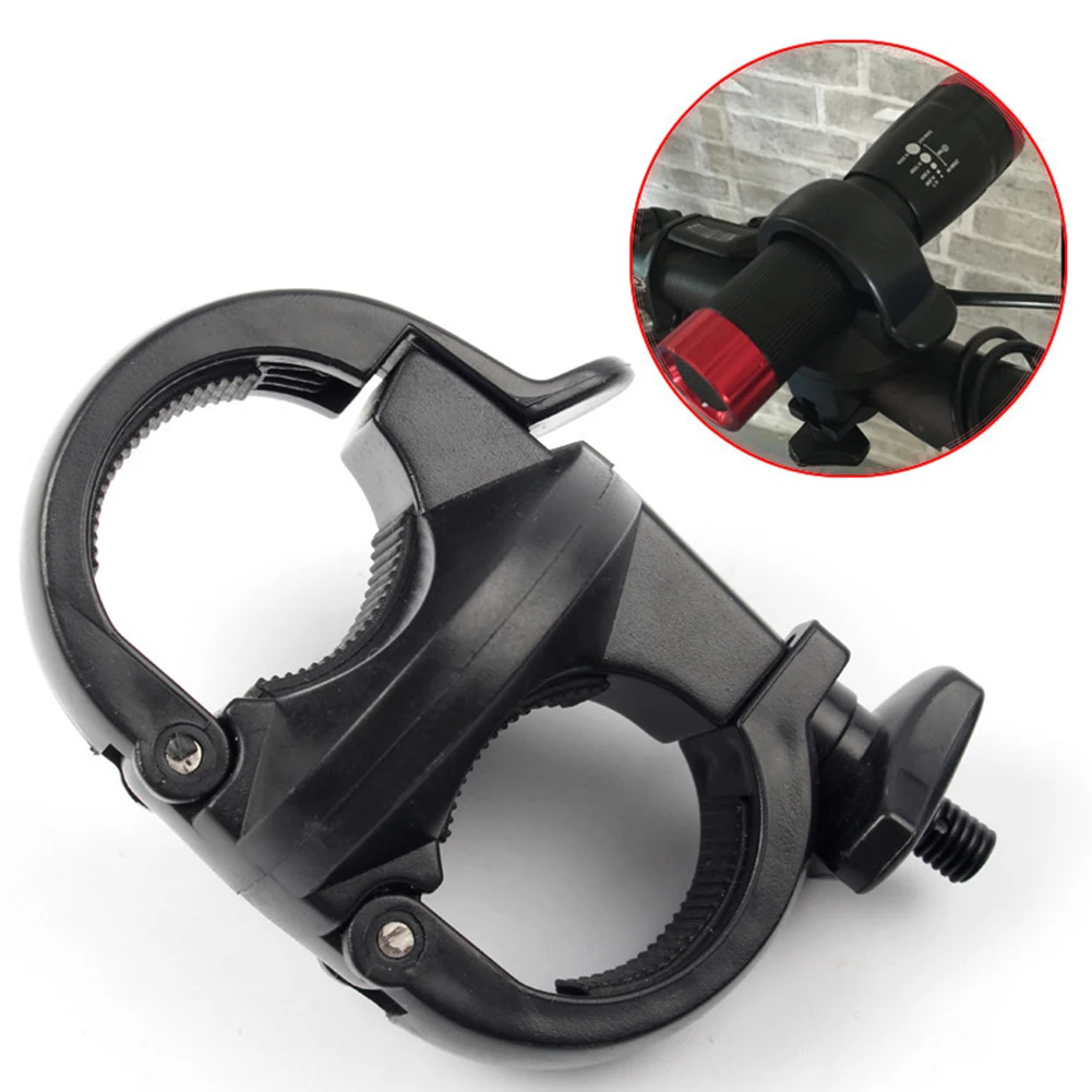 360 Degree Rotation Plastic Torch Clip Mount Bicycle Front Bracket Flashlight Holder Cycling Bike | Спорт и развлечения