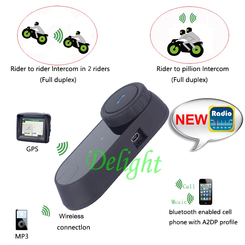 1 шт. BT Bluetooth мотоциклетный шлем Интерком система беспроводной интерком 800 м 2