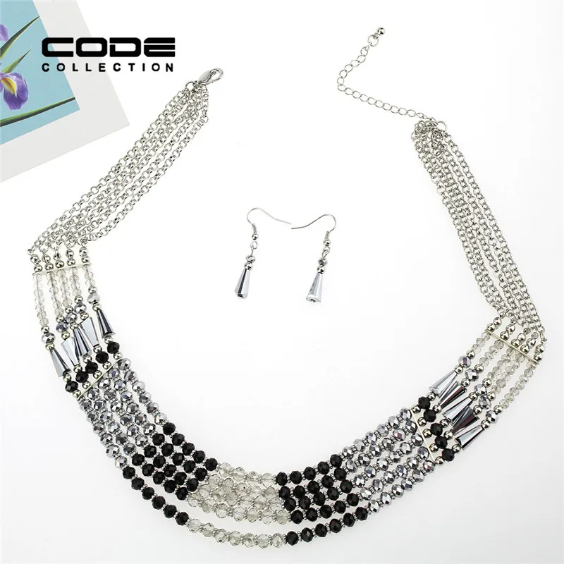 2015 мода Jewerly 1 компл. ожерелье и серьги женщина имитация макси старинные стекло