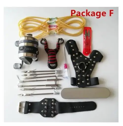 Package F Открытый рыболовный Рогатка набор мощный стрельба из лука стрельба Охота набор комбинация стрела Рогатка катапульта рыболовные инструменты - Цвет: Package F