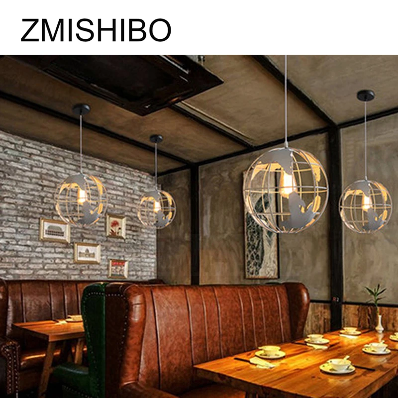 

ZMISHIBO Nordic Modern Globe Pendant Lamp Creative Earth Shape Hanging Light 100-240V White Black Living Parlor Decoration Light