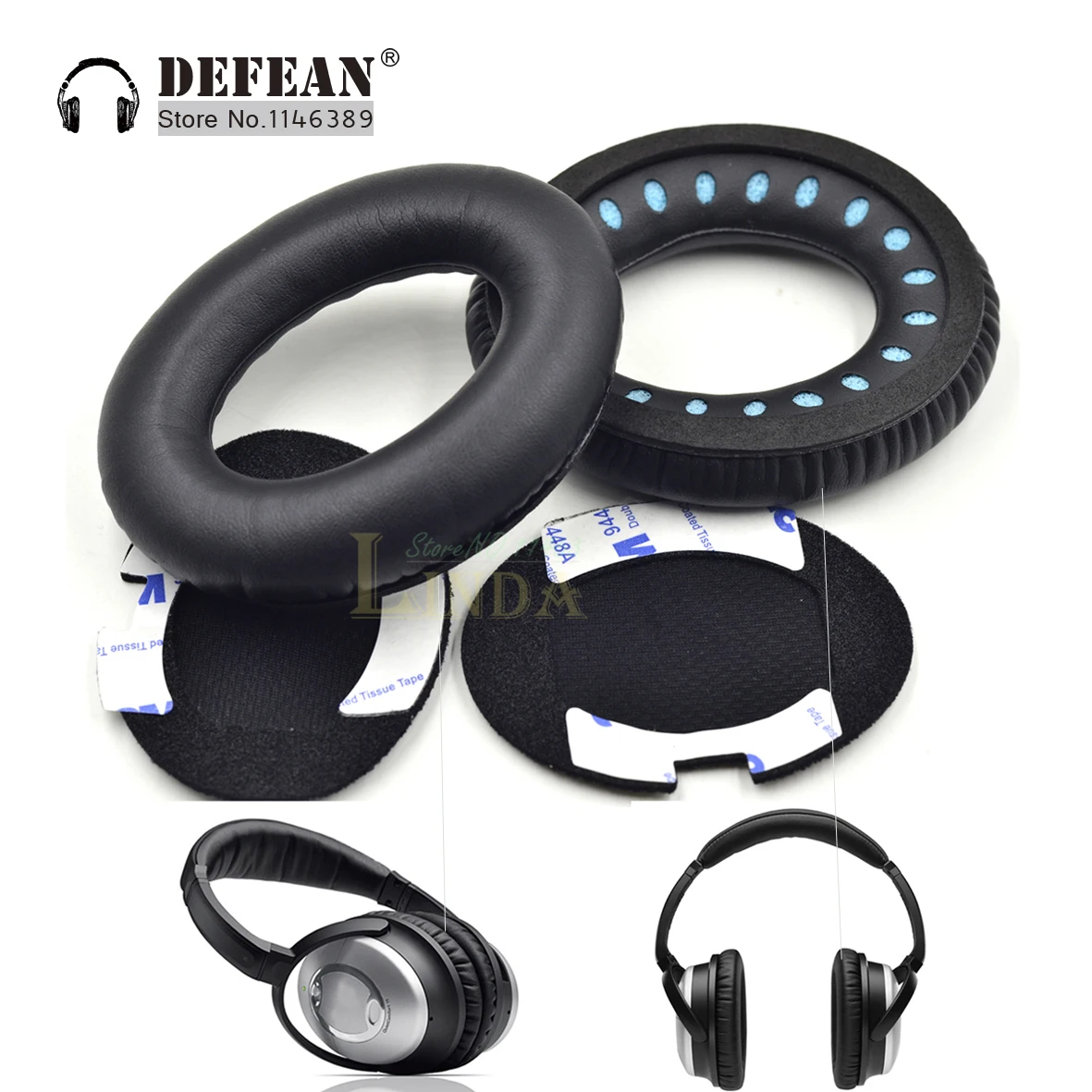 Сменные амбушюры для наушников Bose протеиновые кожаные Quietcomfort 2 QC25 AE2 QC2 QC15 |