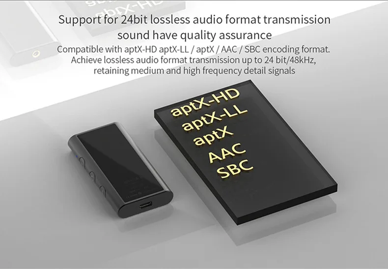 Bluetooth 5,0 усилитель для наушников APTX-HD+ ЦАП Два чипа дополнительно для музыки AAC декодирование аудио усилитель высокой мощности