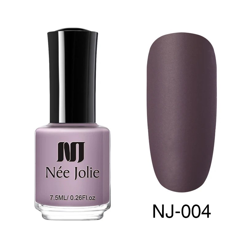 NJ-004 7.5ml Матовый лак для ногтей NEE JOLIE Effetc, черный чистый цвет, розовый лак для ногтей, масляной лак, лак для ногтей, лак для ногтей - Цвет: NJ-004 7.5ml