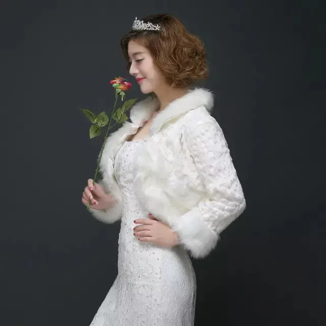 CHENLVXIE Теплый Искусственного Меха Кот/красный Болеро Свадебное Шали Обруча